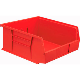 Global Industrial Plastic Hang & Stack Bin, 10-7/8"L x 11"W x 5"H, Red (WB269685RD)