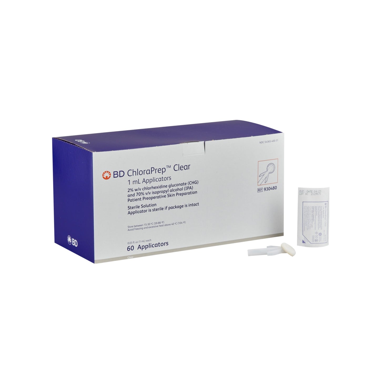 ChloraPrep™ Clear Skin Prep Solution 1 mL Foam Applicator 2% / 70% Strength CHG (Chlorhexidine Gluconate) / Isopropyl Alcohol Sterile (1151673_CT)