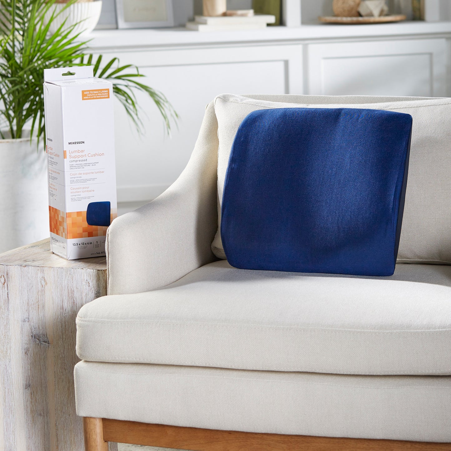 McKesson Lumbar Support Cushion 13-2/5 W X 13 L X 4 D Inch Foam (1103379_EA)