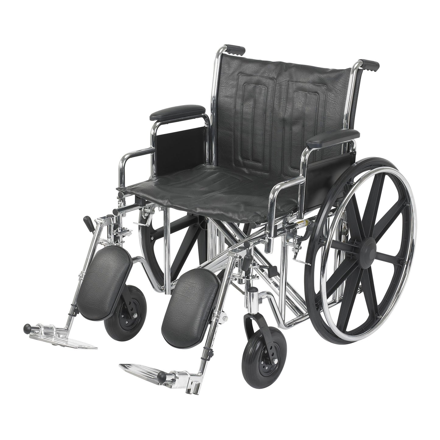 McKesson Bariatric Wheelchair Dual Axle Desk Length Arm Swing-Away Elevating Legrest Black Upholstery 22 Inch Seat Width Adult 450 lbs. Weight Capacity (1065281_EA)