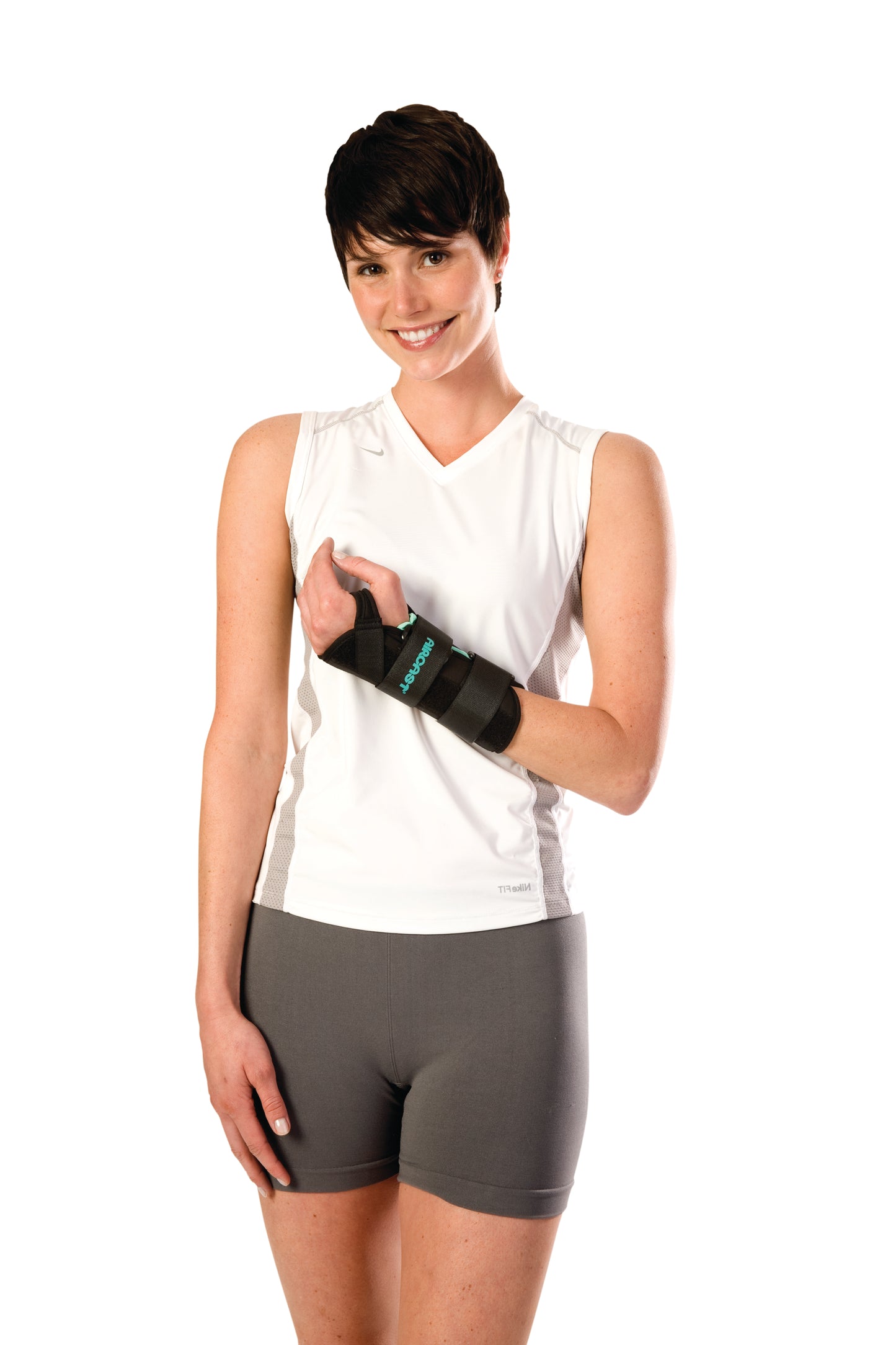 AirCast® A2™ Wrist Brace with Thumb Spica Aluminum / Foam / Nylon Right Hand Black Medium (569019_EA)