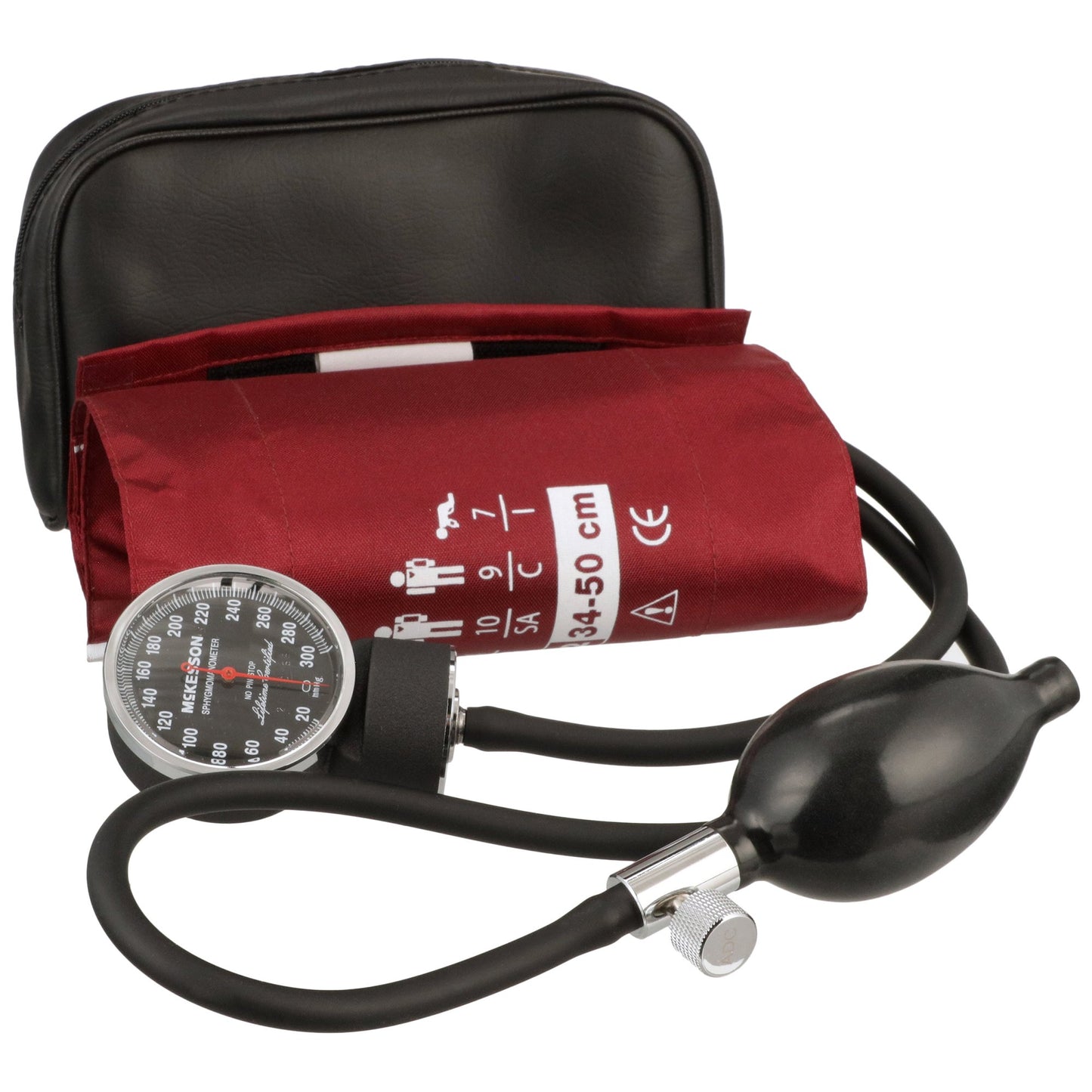 McKesson LUMEON™ Aneroid Sphygmomanometer Unit Large Adult Cuff Nylon Cuff 34 - 50 cm Pocket Aneroid (803187_CS)