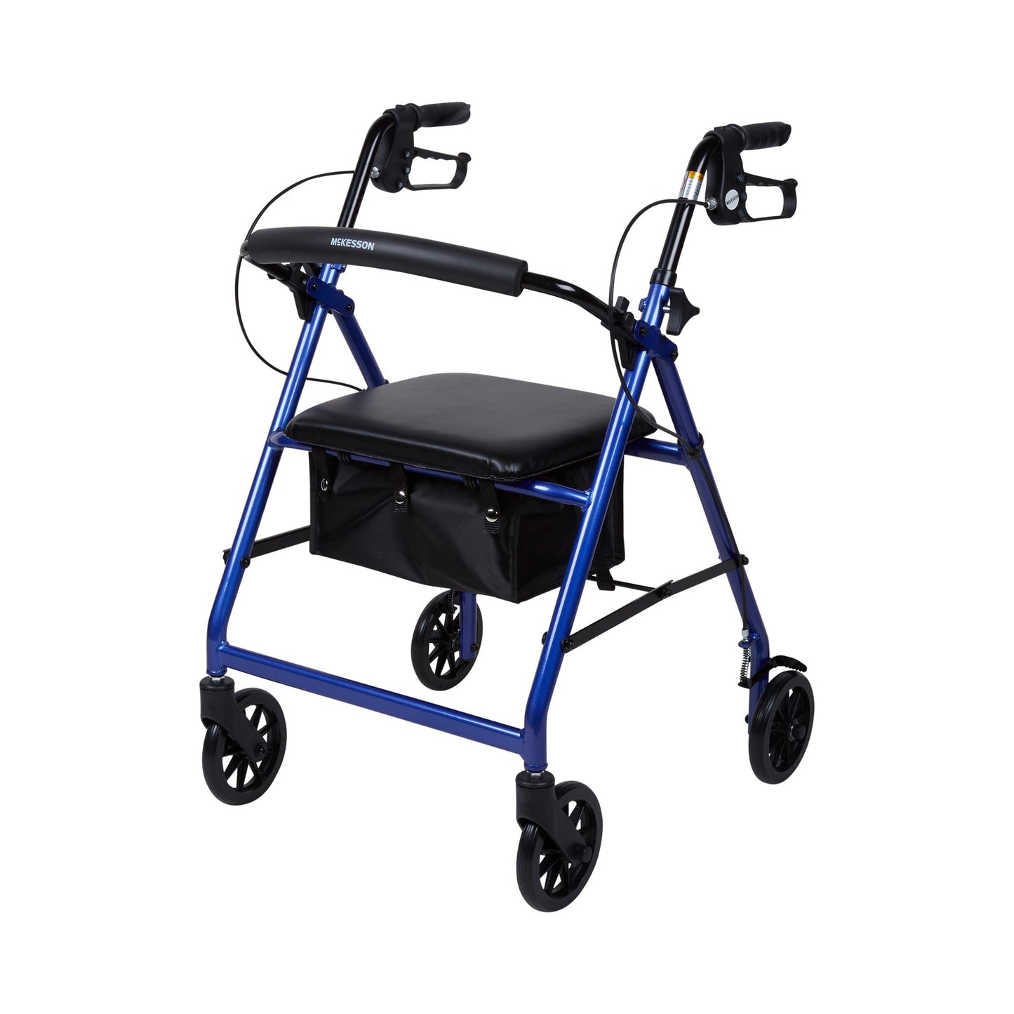 McKesson 4 Wheel Rollator Blue Adjustable Height / Folding Aluminum Frame (1065264_EA)