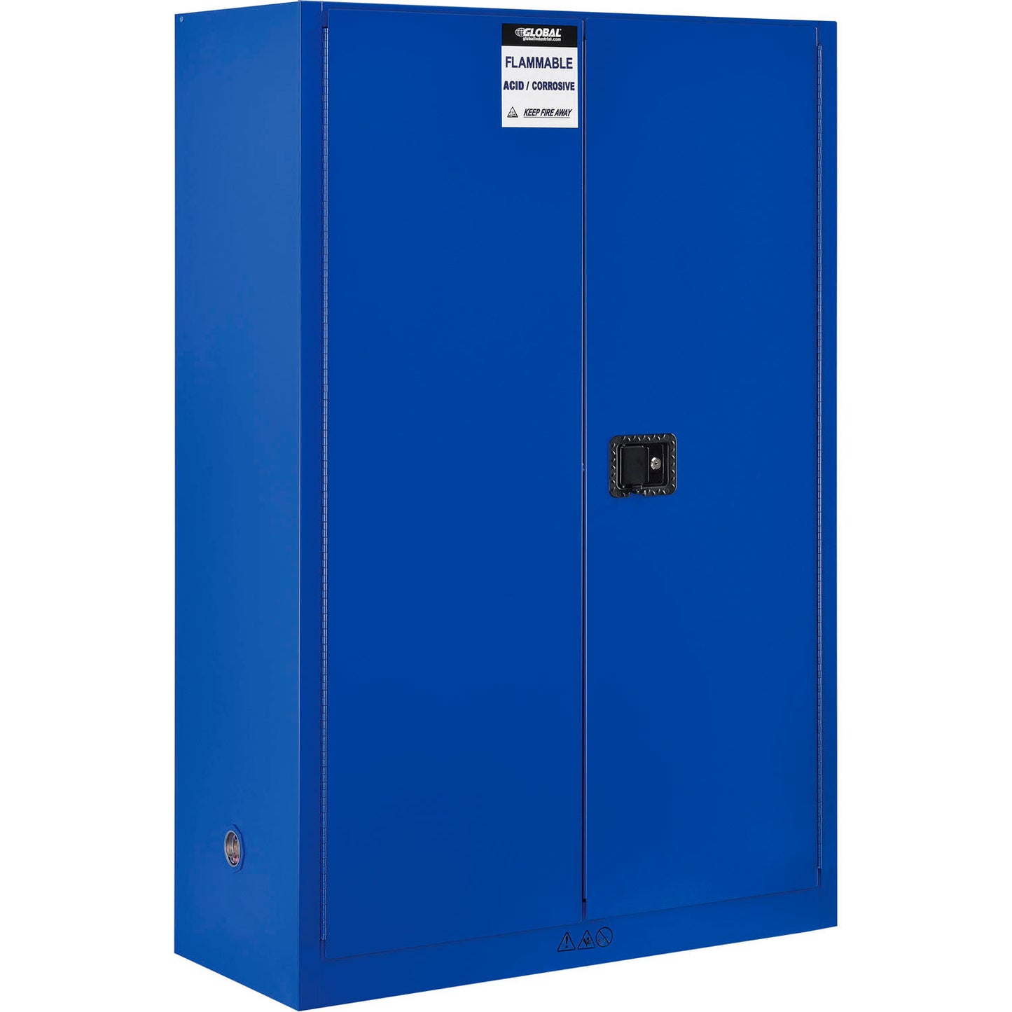 Global Industrial 45 Gallon Acid Corrosive Cabinet, Manual Close, 2 Door, 43"W x 18"D x 65"H (WB316067)