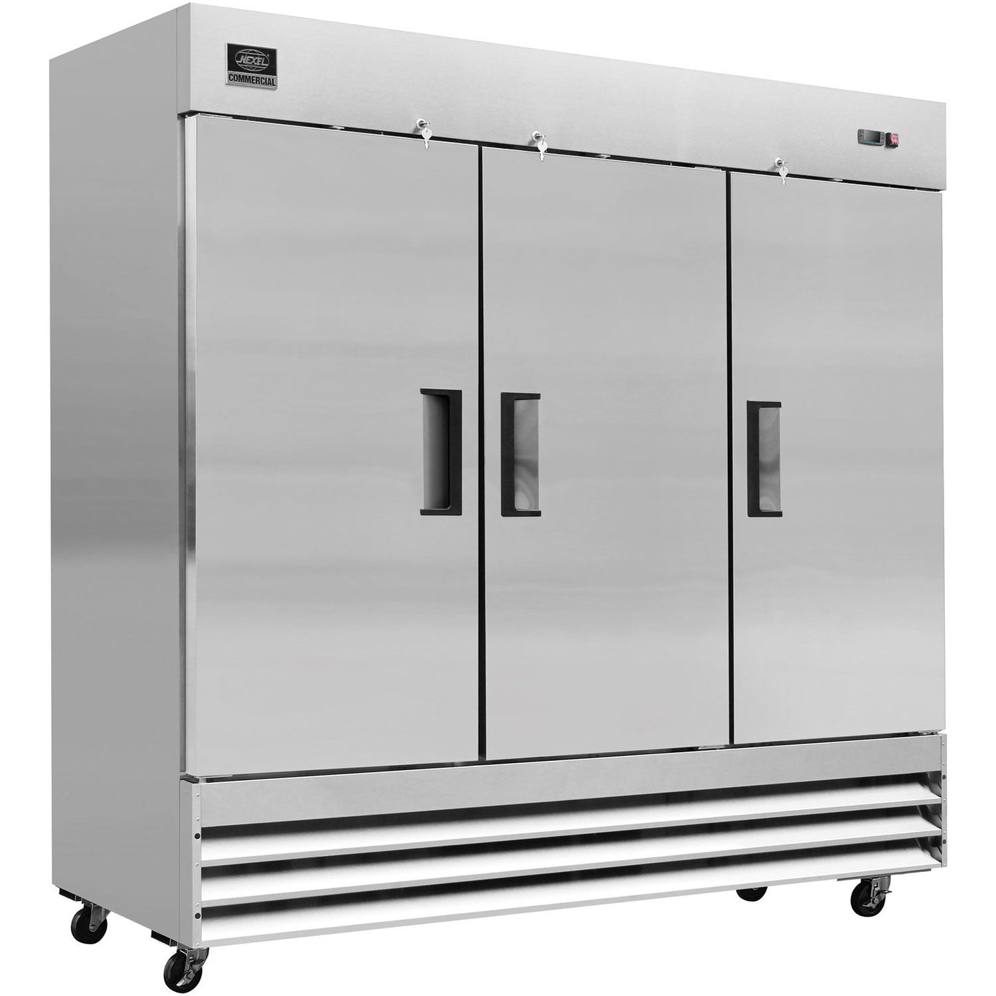 Global Industrial Nexel Reach In Refrigerator, 3 Solid Doors, 72 Cu. Ft (WB243035)