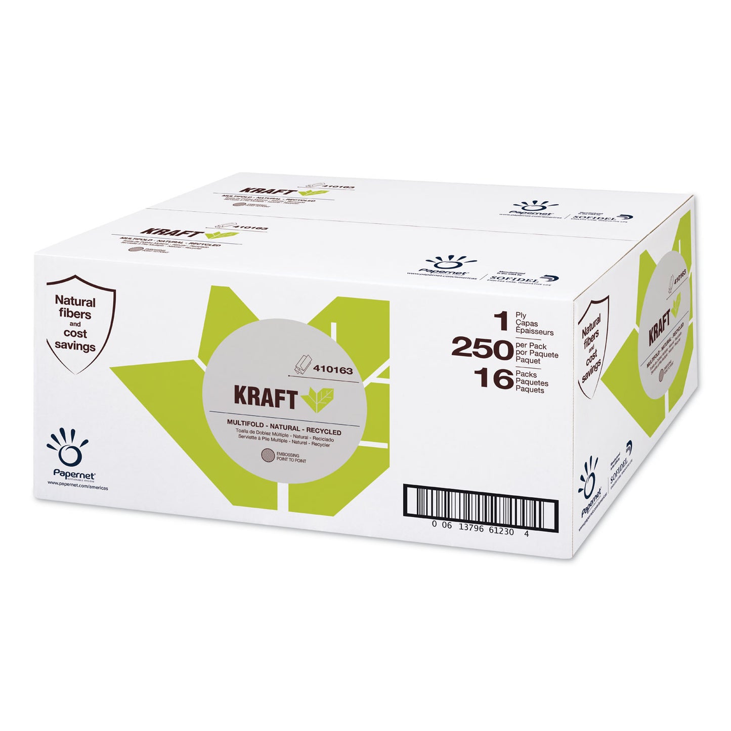 Papernet® Kraft Tech Multi-Fold Paper Towel, Kraft, 1-Ply, 9.5 x 9.25, Brown, 16 Packs/Carton (SOD410163)