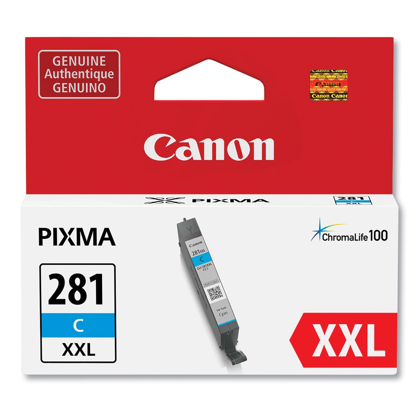 Canon® 1980C001 (CLI-281XXL) ChromaLife100 Ink, Cyan (CNM1980C001)