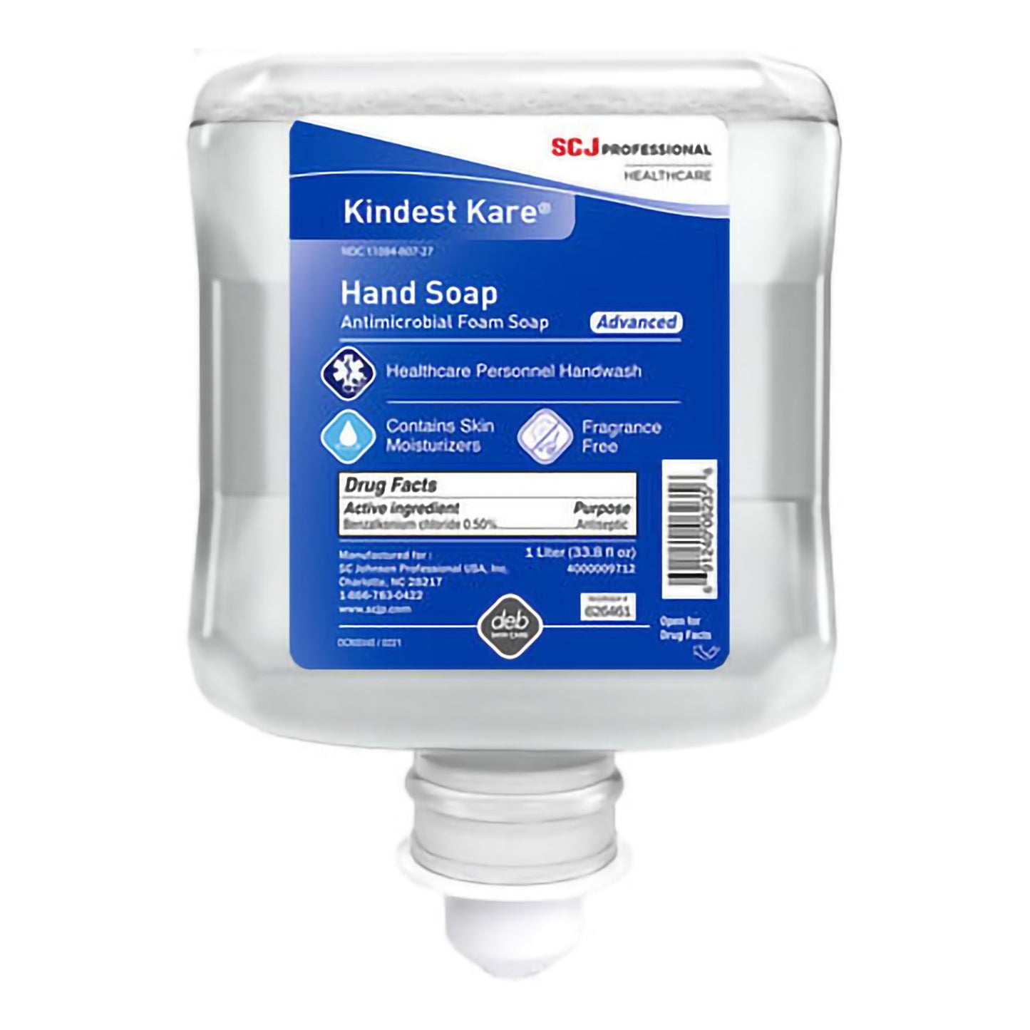 Kindest Kare® Advanced Antimicrobial Soap Foaming 1,000 mL Dispenser Refill Bottle Unscented (1106586_CS)