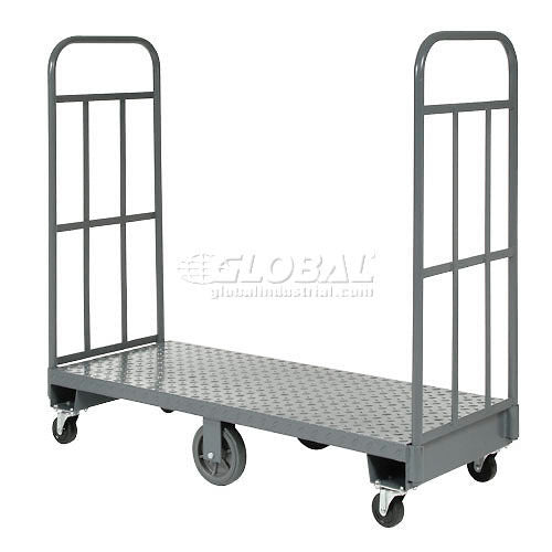 Global Industrial Steel Deck Narrow Aisle U-Boat Platform Truck, 60"x24", 1500 Lb. Cap. (WB330036)