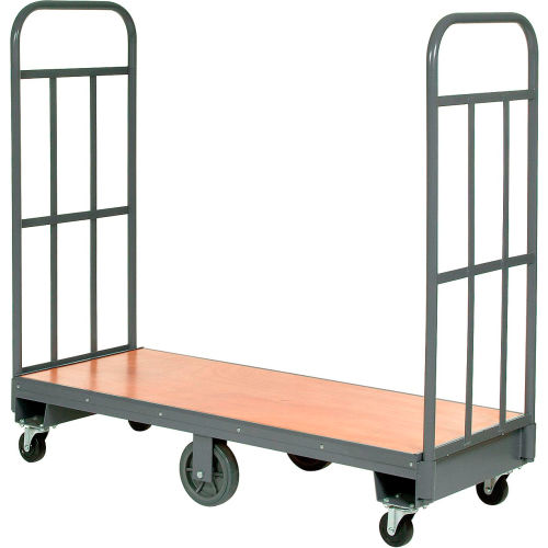 Global Industrial Wood Deck Narrow Aisle U-Boat Platform TrucK, 60"x24", 1500 Lb. Cap. (WB330038)