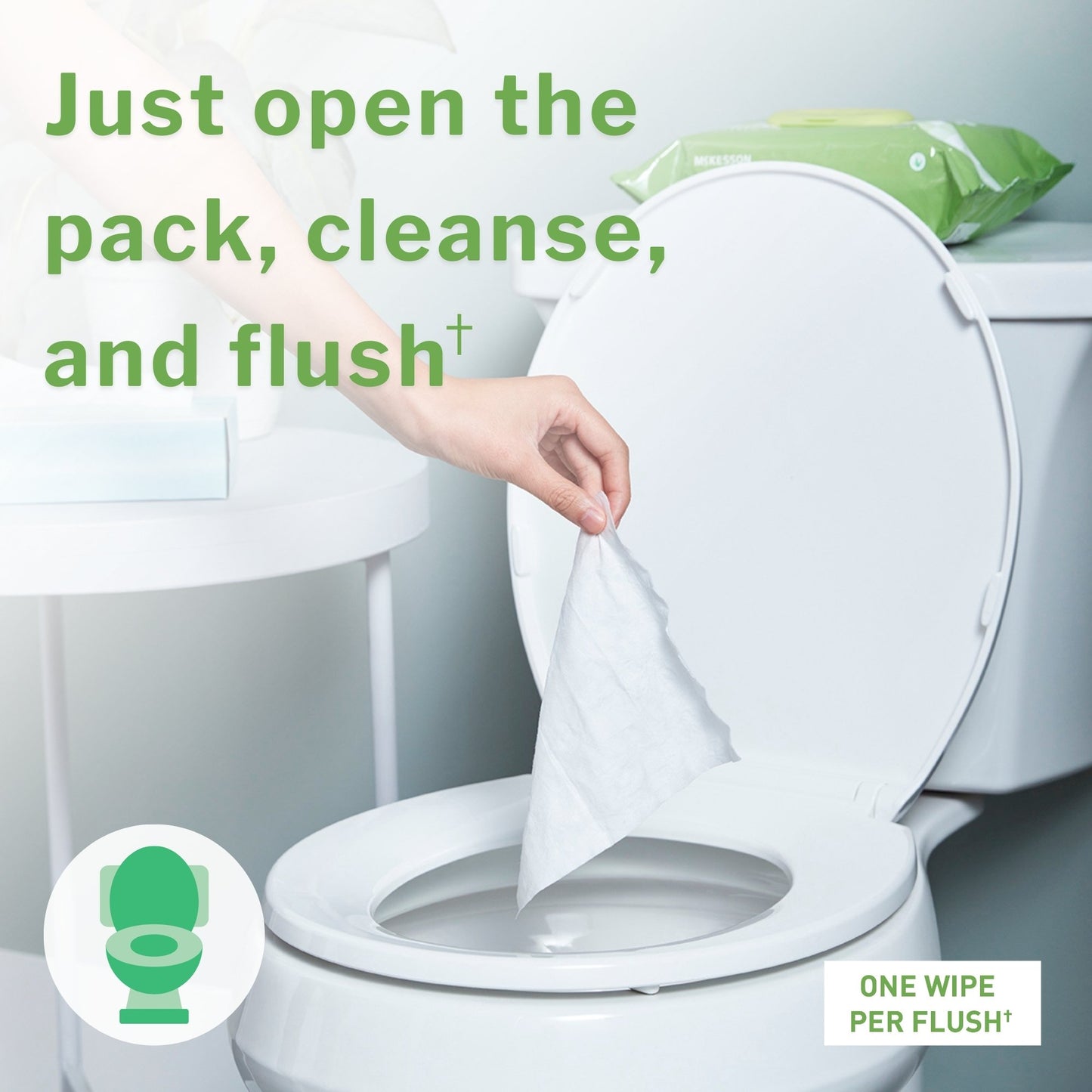 McKesson Flushable Personal Wipe Soft Pack Unscented 96 Count (1241751_PK)