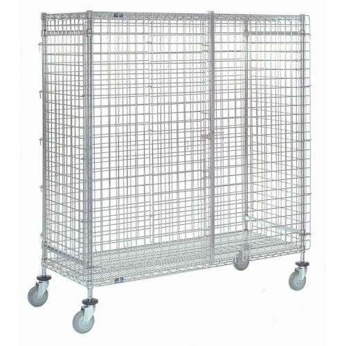 Nexel Poly-Z-Brite Wire Security Truck w/4 Poly Swivel Casters, 60"L x 24"W x 69"H (WB800398Z)