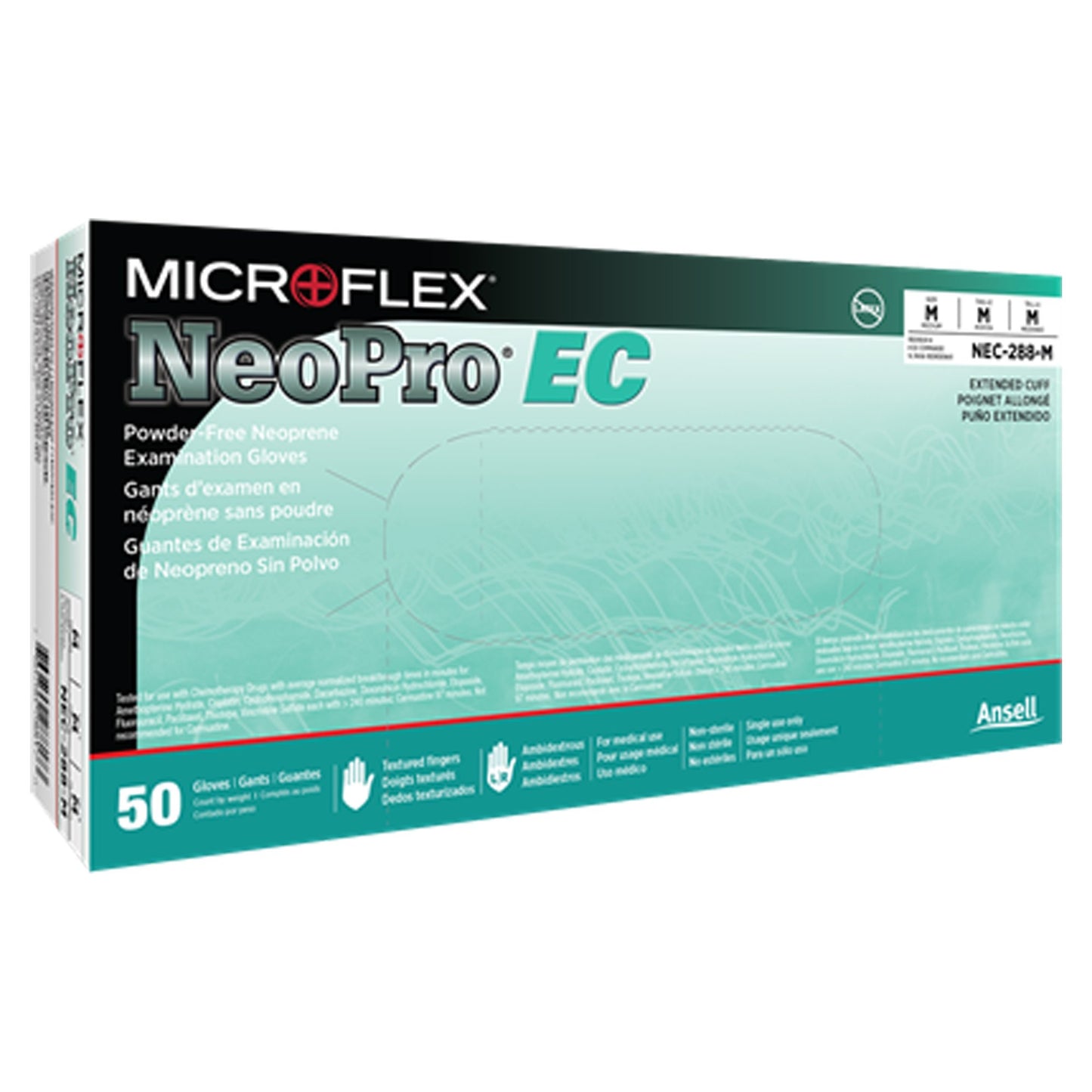 NeoPro® EC Exam Glove Medium NonSterile Polychloroprene Extended Cuff Length Textured Fingertips Green Chemo Tested (532734_BX)