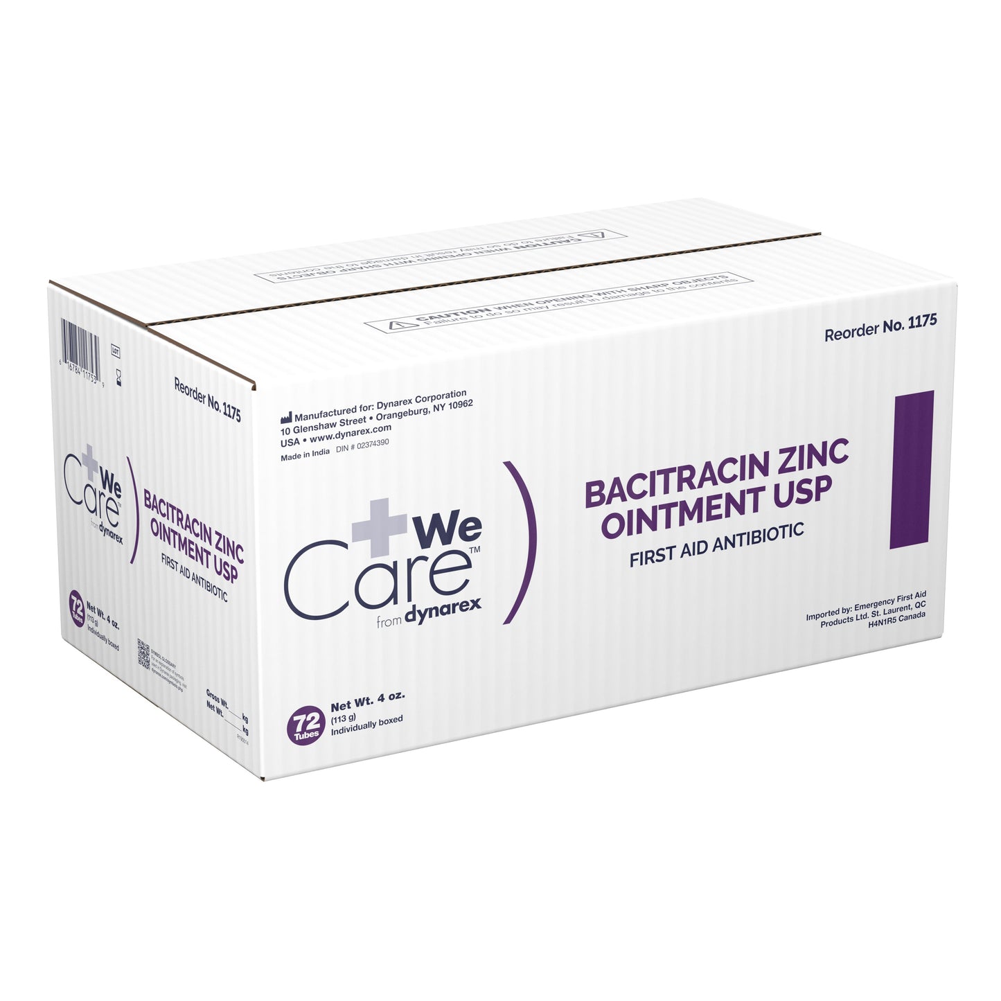 WeCare™ First Aid Antibiotic Bacitracin Zinc Ointment 4 oz. Tube (874022_EA)