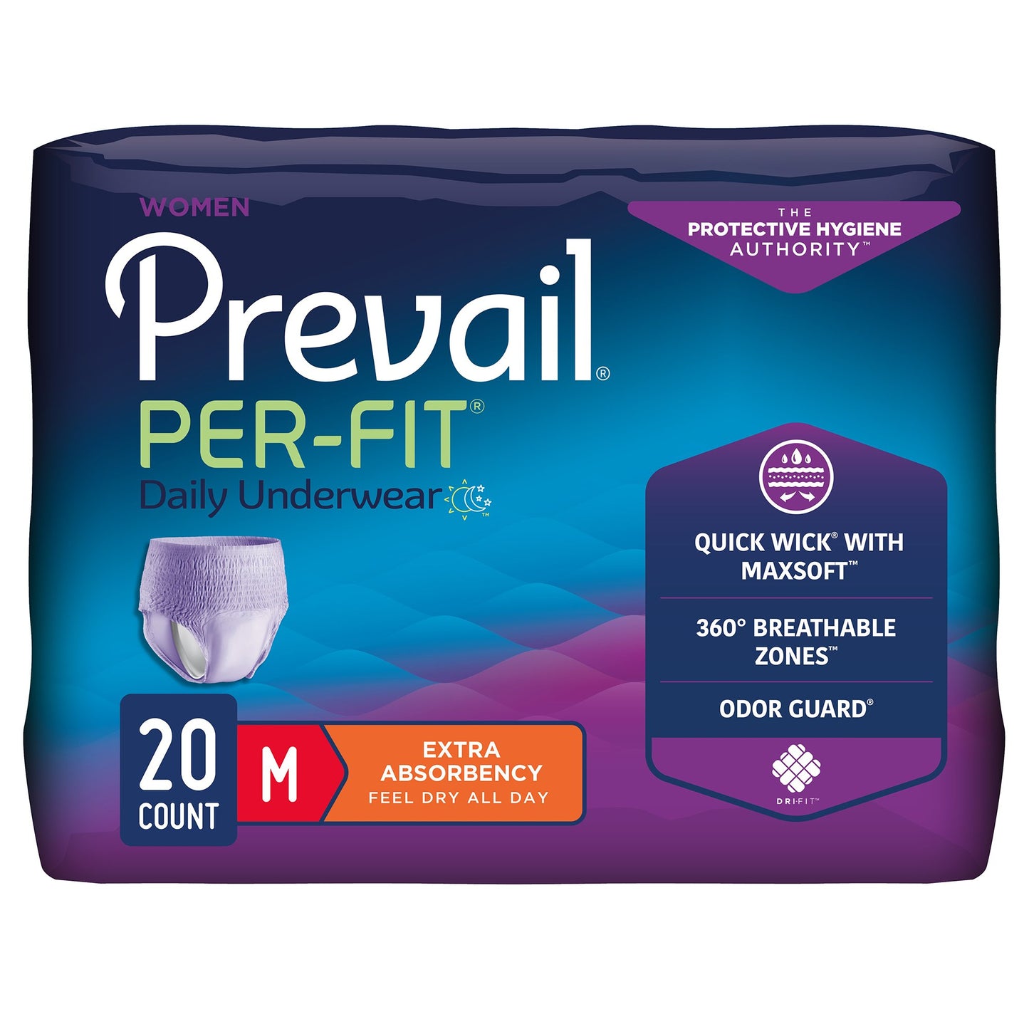 Prevail® Per-Fit® Female Adult Absorbent Underwear Pull On with Tear Away Seams Medium Disposable Moderate Absorbency (881922_CS)