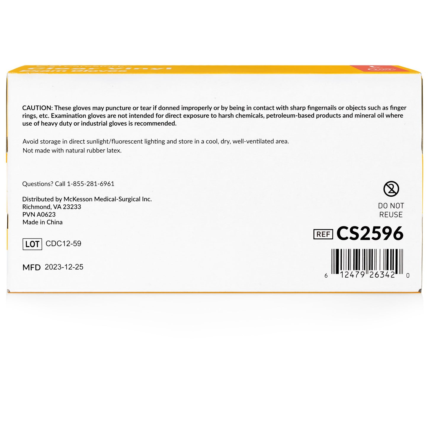 CareStock™ Exam Glove Large NonSterile Vinyl Standard Cuff Length Smooth Clear Not Rated (1230909_CS)