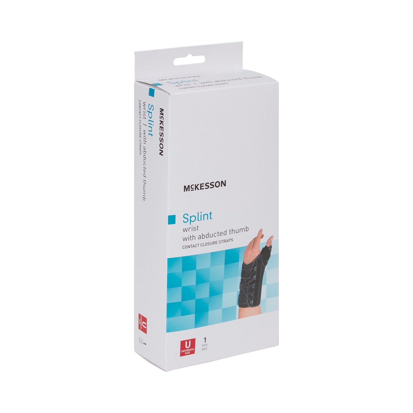 McKesson Wrist Brace with Thumb Spica Left Hand Black One Size Fits Most (1159147_EA)