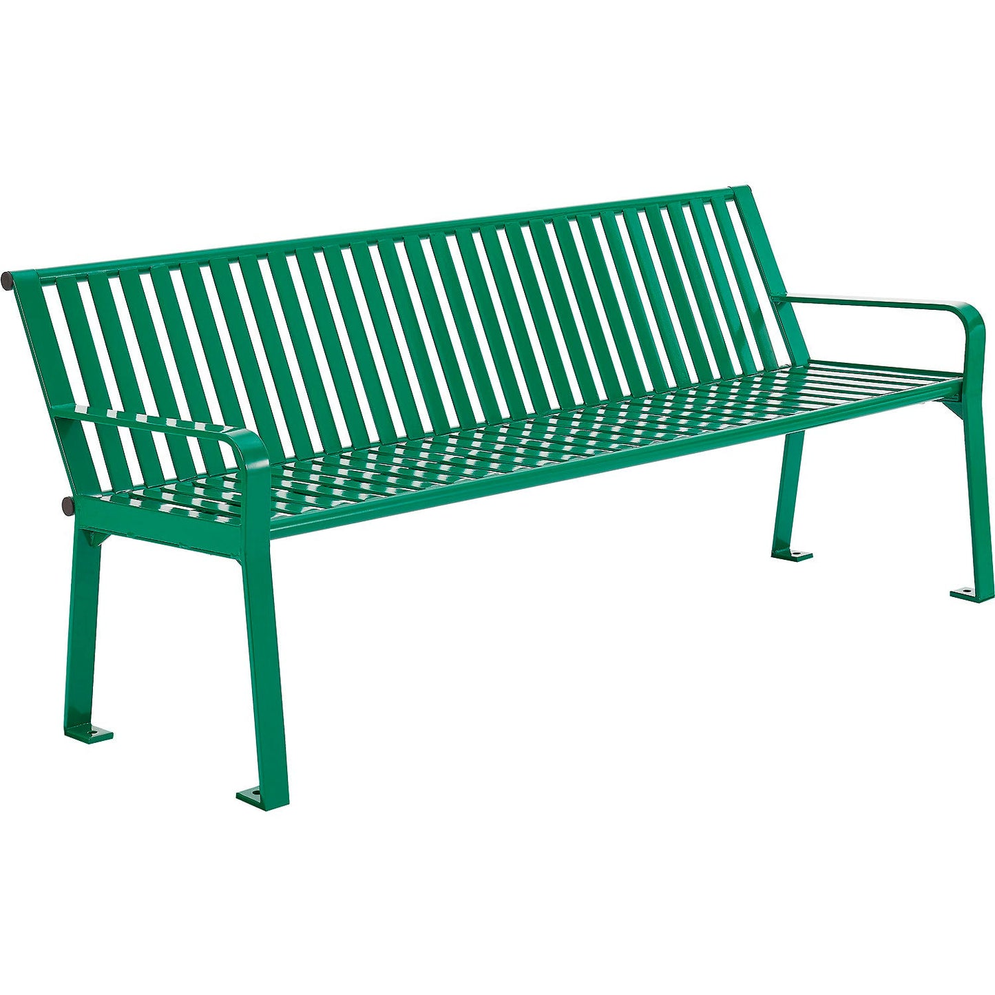 Global Industrial 4' Outdoor Bench with Back, Vertical Steel Slat, Green (WB694853KD)