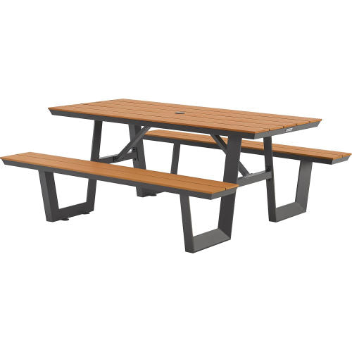 Global Industrial Urban 6' Plastic Picnic Table, Tan (WB348136)