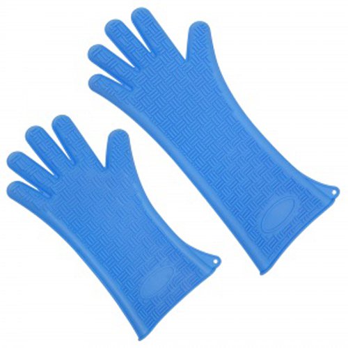 Silicone Heat Glove Heat Resistant Glove One Size Fits Most Silicone Blue 13.7 Inch Straight Cuff NonSterile (1010853_EA)