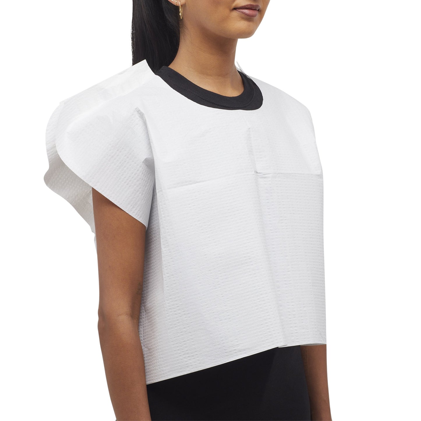McKesson Exam Cape White One Size Fits Most Front / Back Opening Without Closure Unisex Disposable (146463_CS)