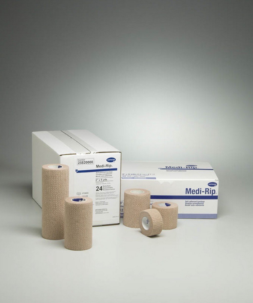 Medi-Rip® Cohesive Bandage 1 Inch X 5 Yard Self-Adherent Closure Tan NonSterile Standard Compression (460826_CS)
