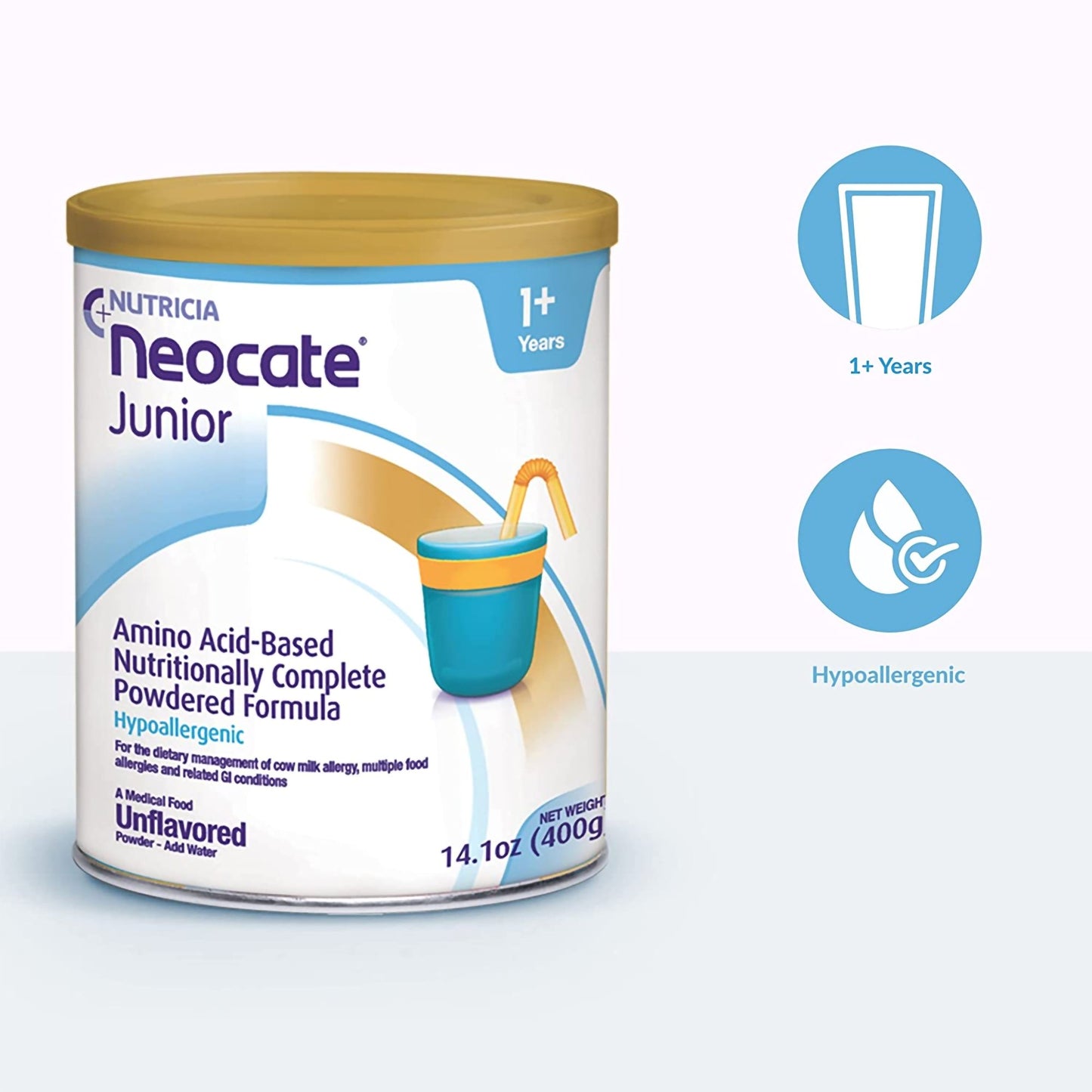Neocate® Junior Pediatric Oral Supplement Unflavored 14.1 oz. Can Powder Amino Acid Food Allergies (604918_EA)