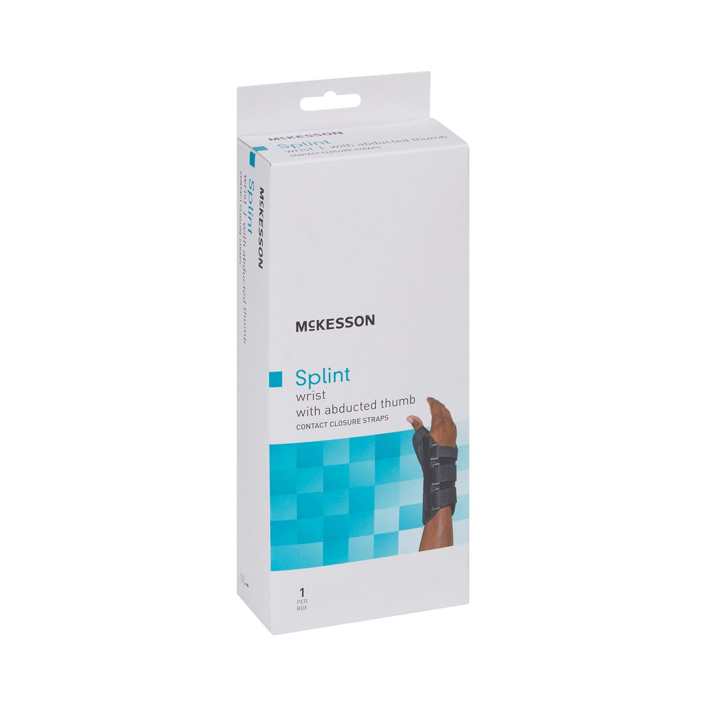 McKesson Wrist Brace with Abducted Thumb Aluminum / Foam / Spandex / Plastic Right Hand Black Medium (1159140_EA)