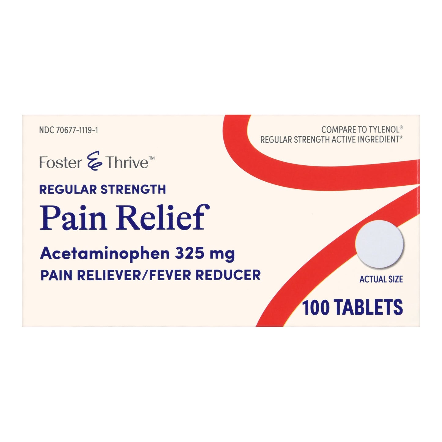 Foster & Thrive™ Pain Relief 325 mg Strength Acetaminophen Tablet 100 per Bottle (1238910_BT)