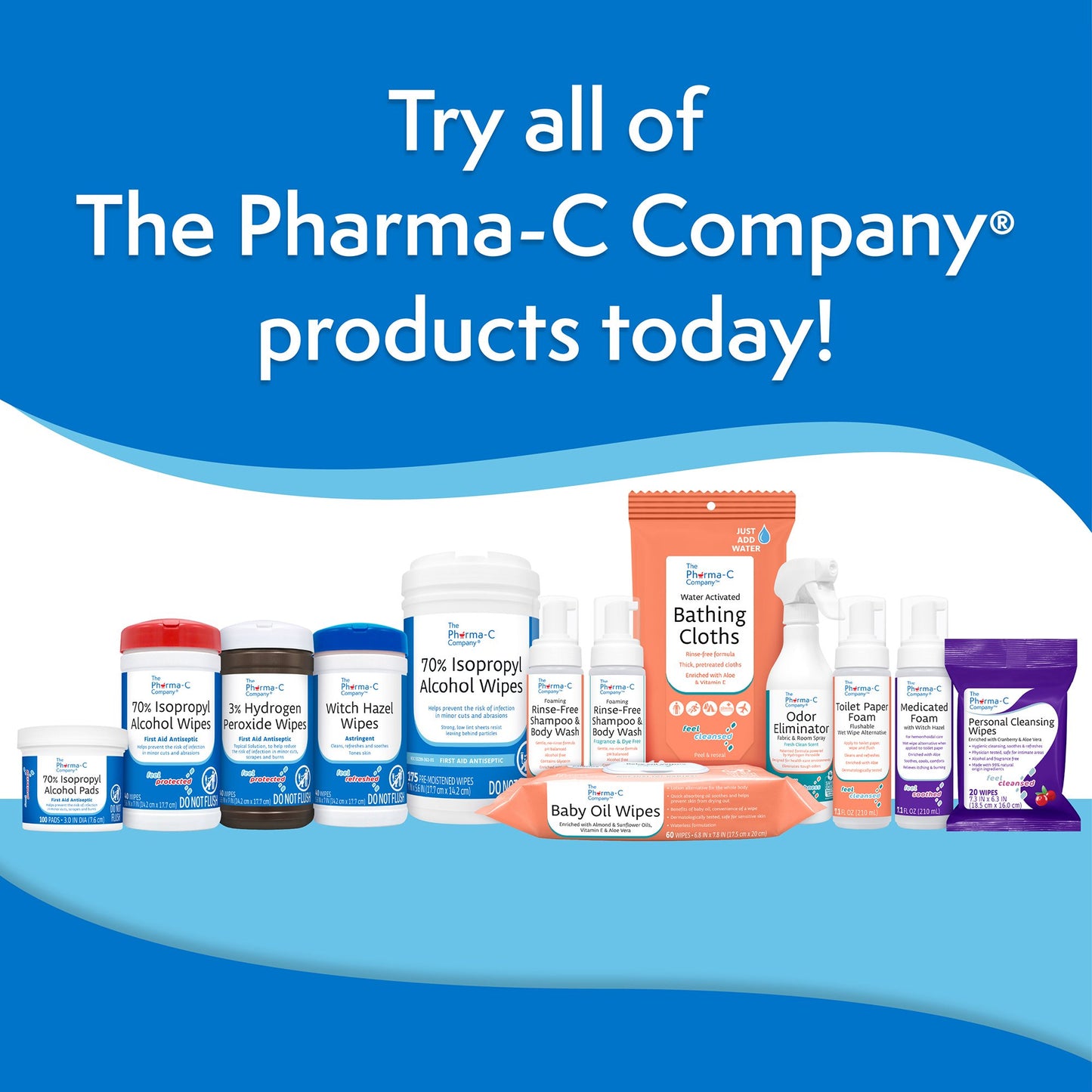 The Pharma-C Company® Antiseptic Skin Wipe Isopropyl Alcohol Towelette Canister (1250441_CT)