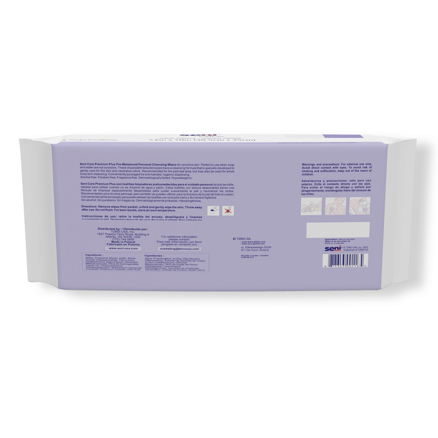 Seni® Care Personal Cleansing Wipe Soft Pack Unscented 48 Count (1192225_PK)