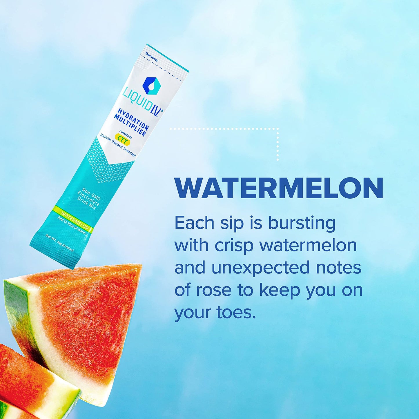Liquid I.V.® Hydration Multiplier® Oral Electrolyte Solution Watermelon Flavor 0.56 oz. Electrolyte (1220421_BX)