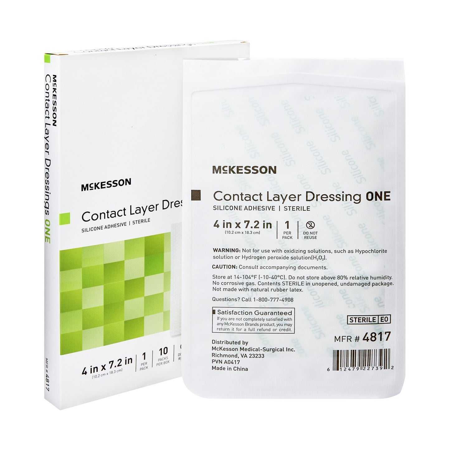 McKesson Wound Contact Layer Dressing 4 X 7.2 Inch Sterile (1083096_BX)