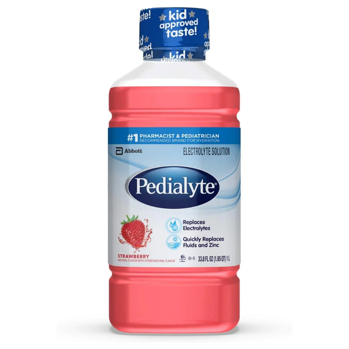 Pedialyte® Classic Oral Electrolyte Solution Strawberry Flavor 33.8 oz. Electrolyte (1193264_EA)