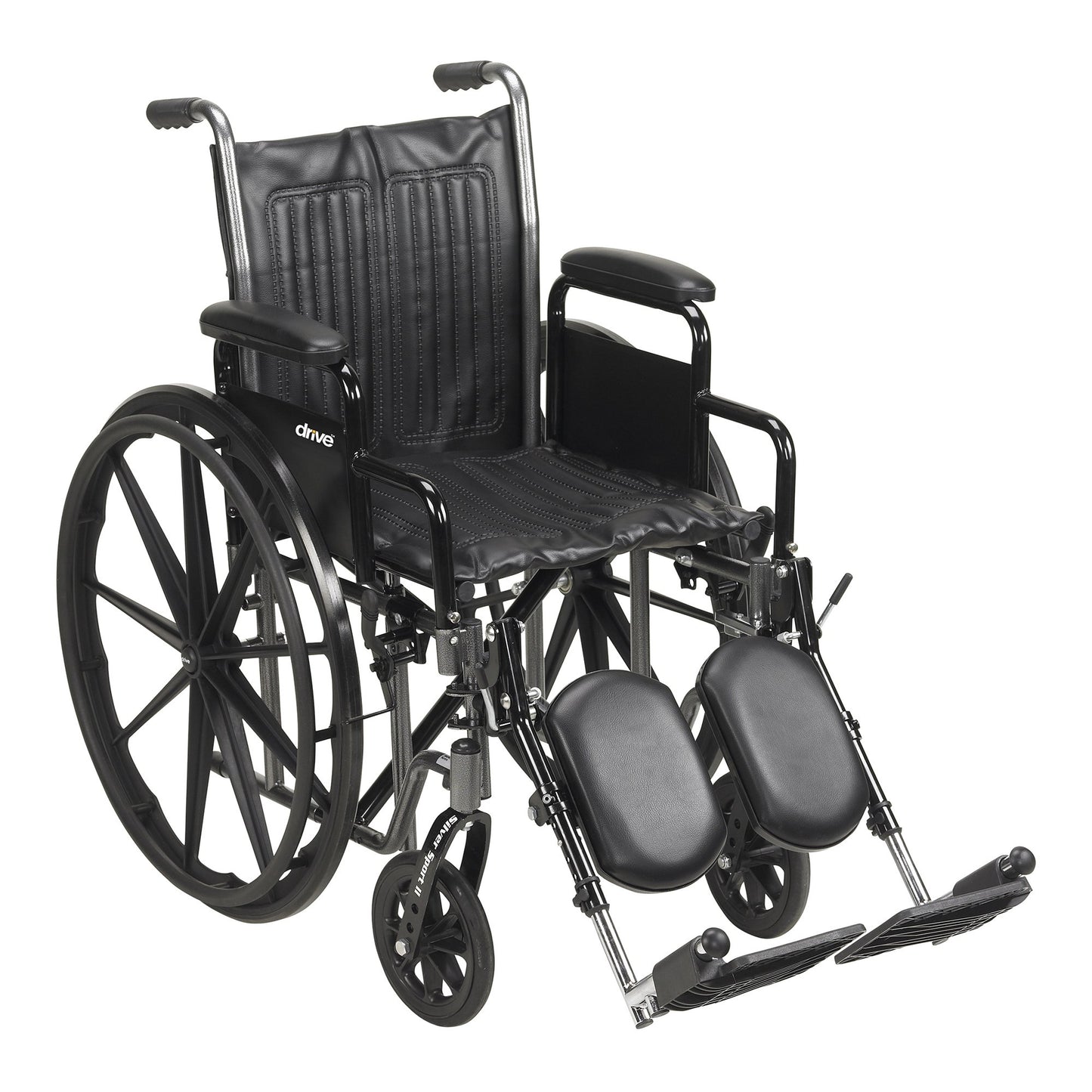 McKesson Wheelchair Dual Axle Desk Length Arm Swing-Away Footrest Black Upholstery 16 Inch Seat Width Adult 250 lbs. Weight Capacity (1065272_EA)