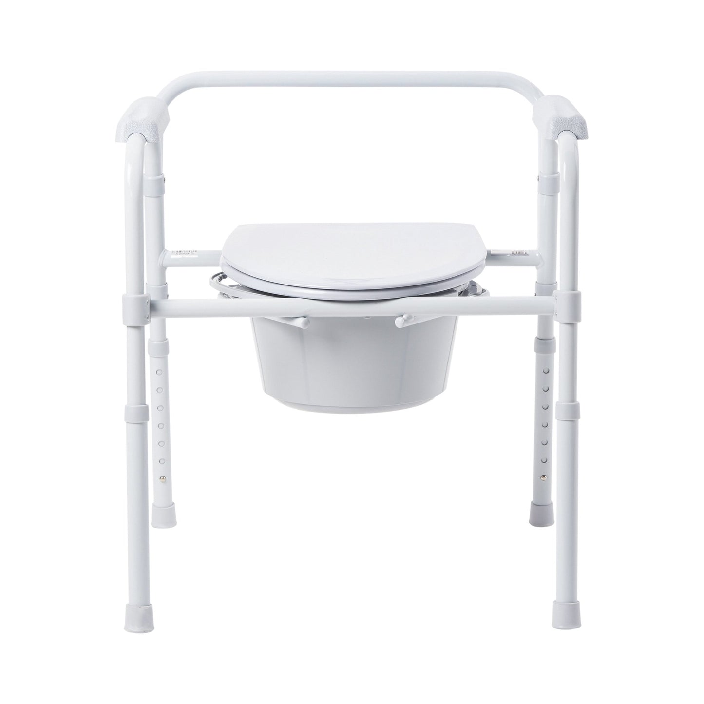 McKesson 3-in-1 Commode Chair Fixed Arms Steel Frame Back Bar 13-1/2 Inch Seat Width 350 lbs. Weight Capacity (1088075_CS)