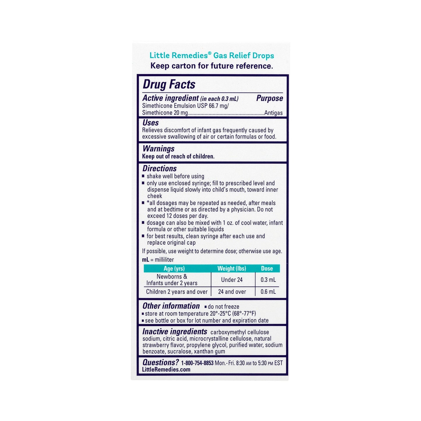 Little Remedies® Gas Relief 40 mg / 0.6 mL Strength Oral Drops 1 oz. (982801_EA)