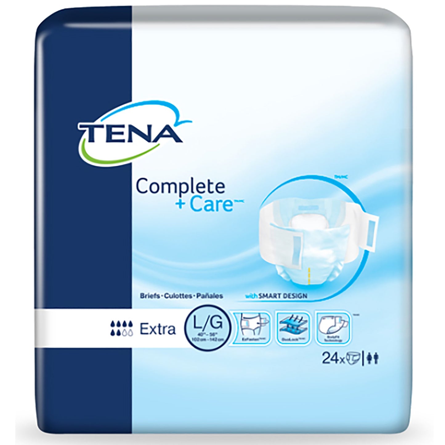 TENA® Complete + Care™ Unisex Adult Incontinence Brief Large Disposable Moderate Absorbency (1111003_BG)