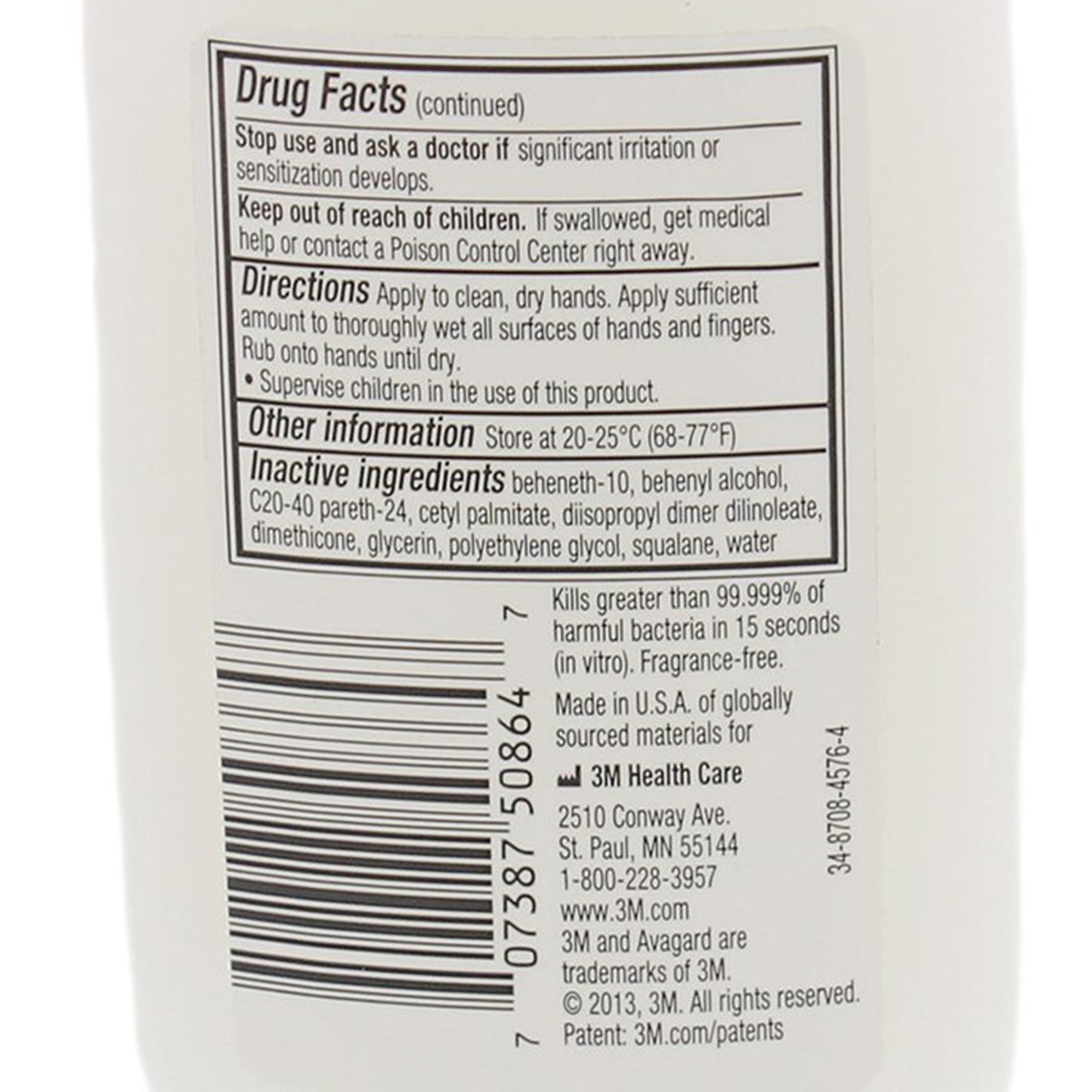 3M™ Avagard™ D Hand Sanitizer 3 oz. Ethyl Alcohol Gel Bottle (406350_EA)