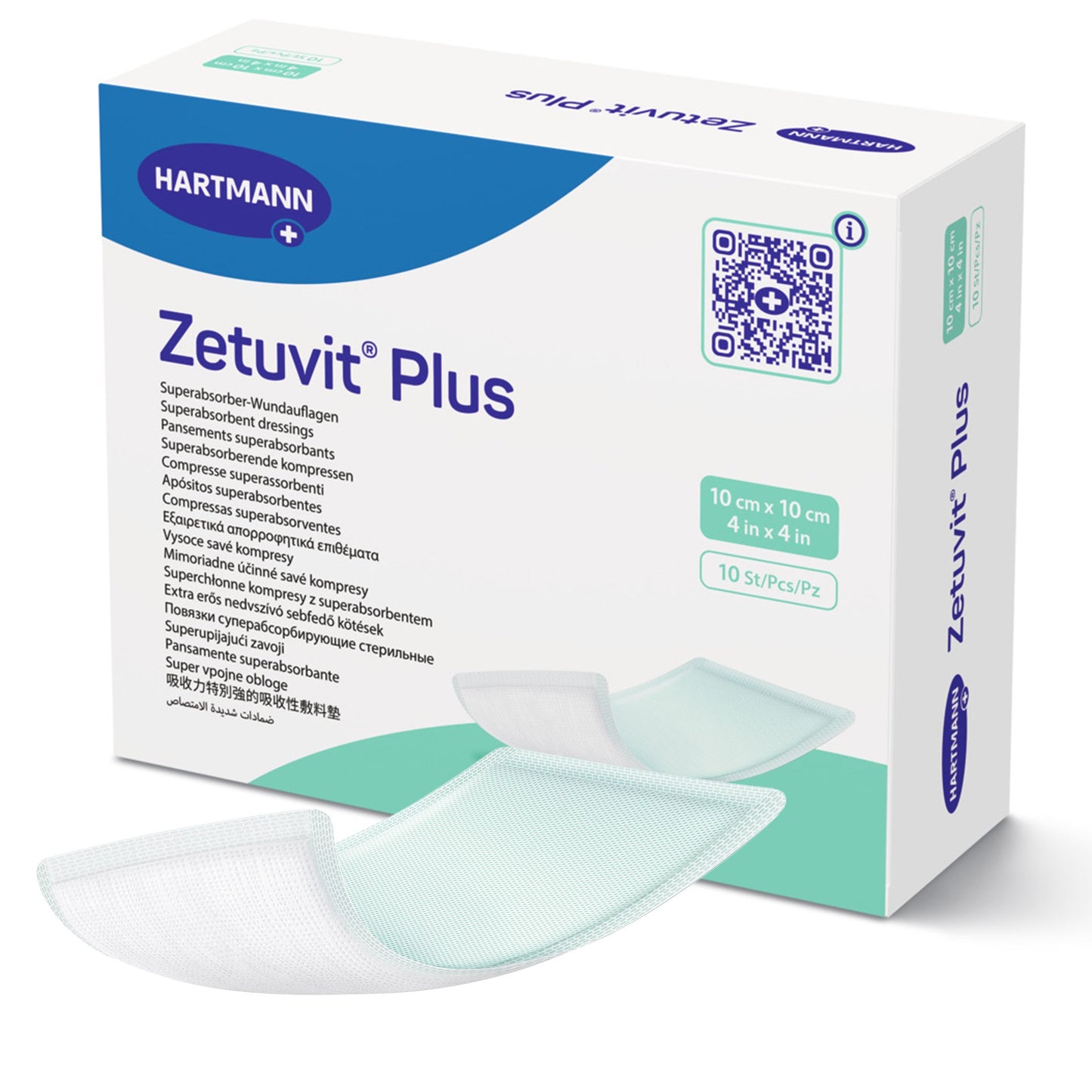 Zetuvit® Plus Super Absorbent Dressing Without Adhesive 4 X 4 Inch Square (1161228_EA)