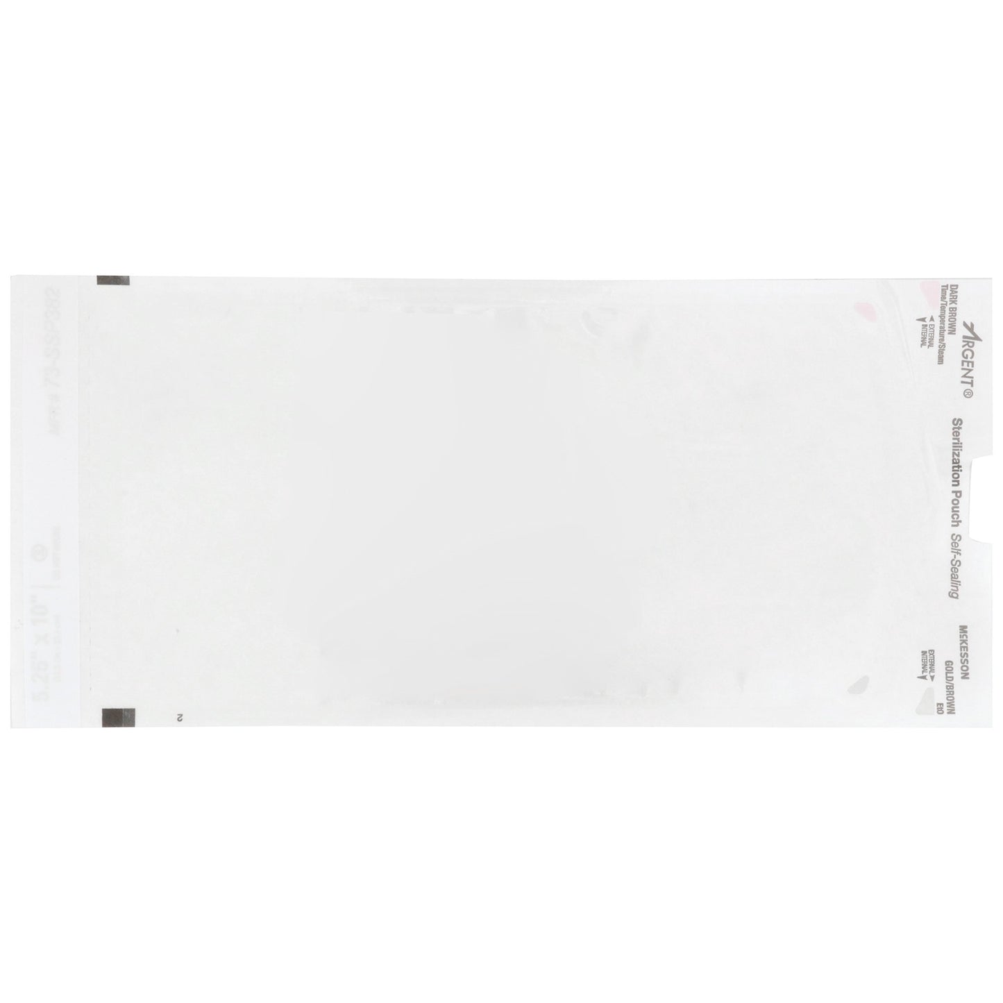 McKesson Argent™ Sure-Check® Sterilization Pouch Ethylene Oxide (EO) Gas / Steam 5-1/4 X 10 Inch Transparent / Blue Self Seal Paper / Film (524880_CS)