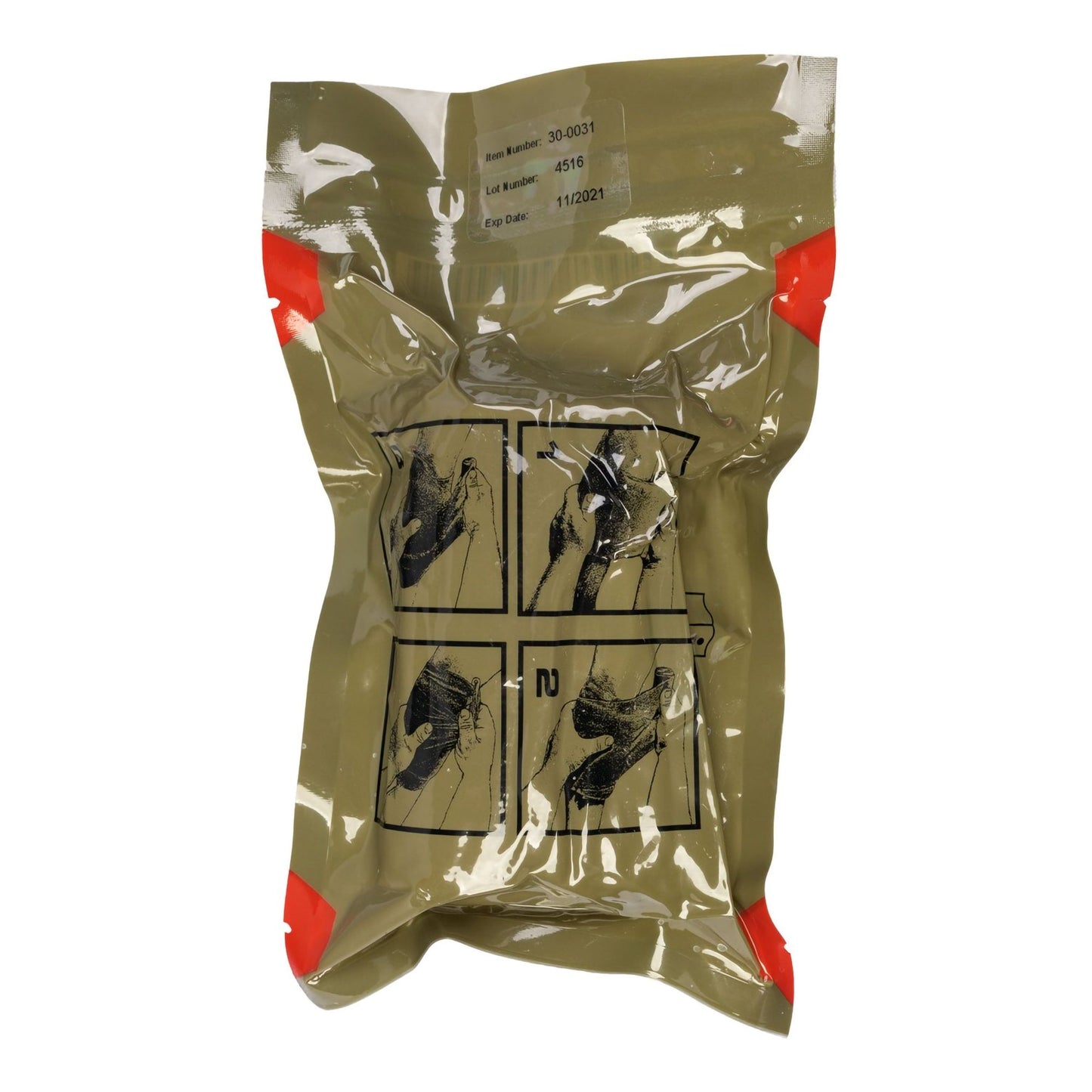ETD™ Trauma Pressure Dressing with Wrap 4 X 70 Inch C-Clasp Closure Tan / White Sterile Standard Compression (835141_EA)