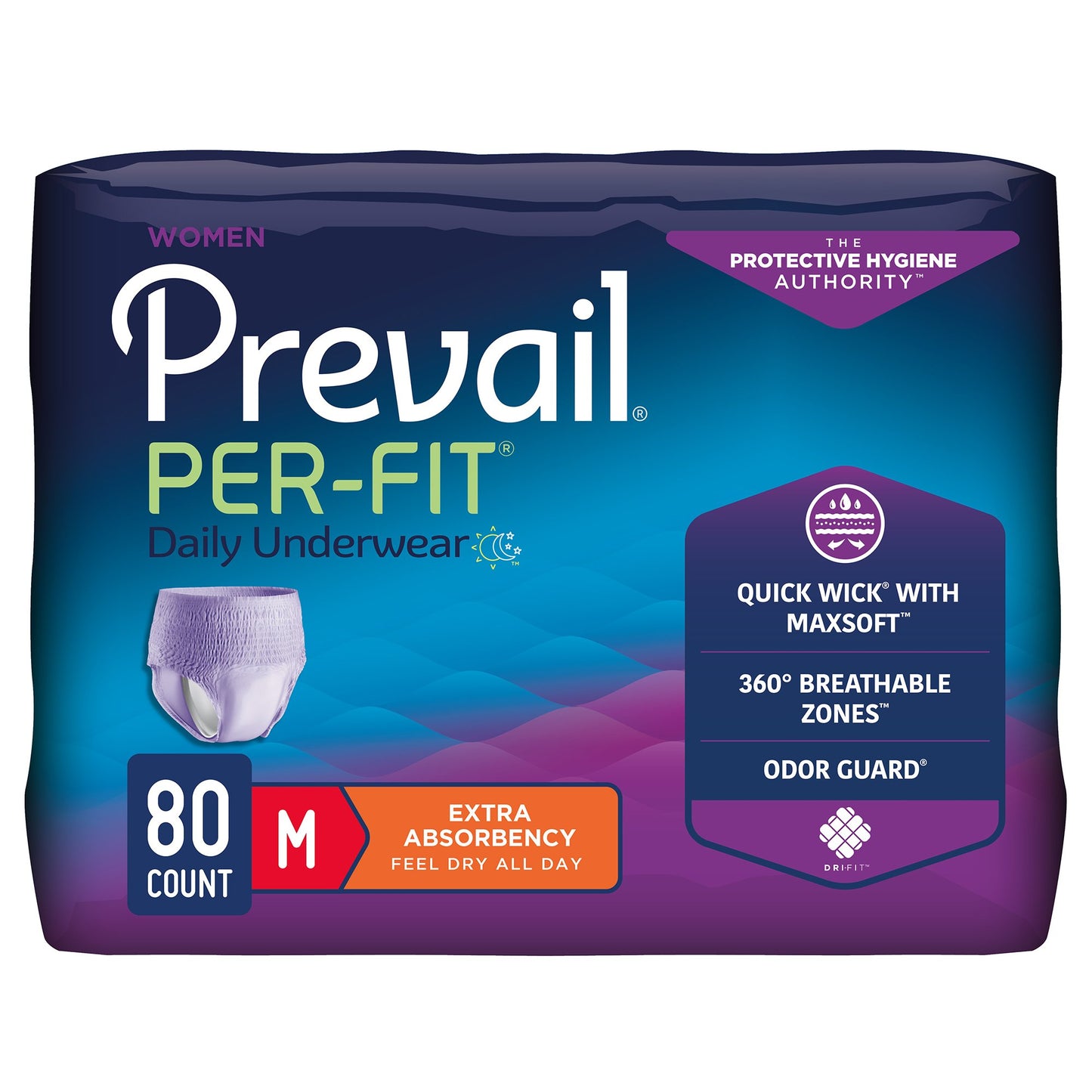 Prevail® Per-Fit® Female Adult Absorbent Underwear Pull On with Tear Away Seams Medium Disposable Moderate Absorbency (881922_CS)