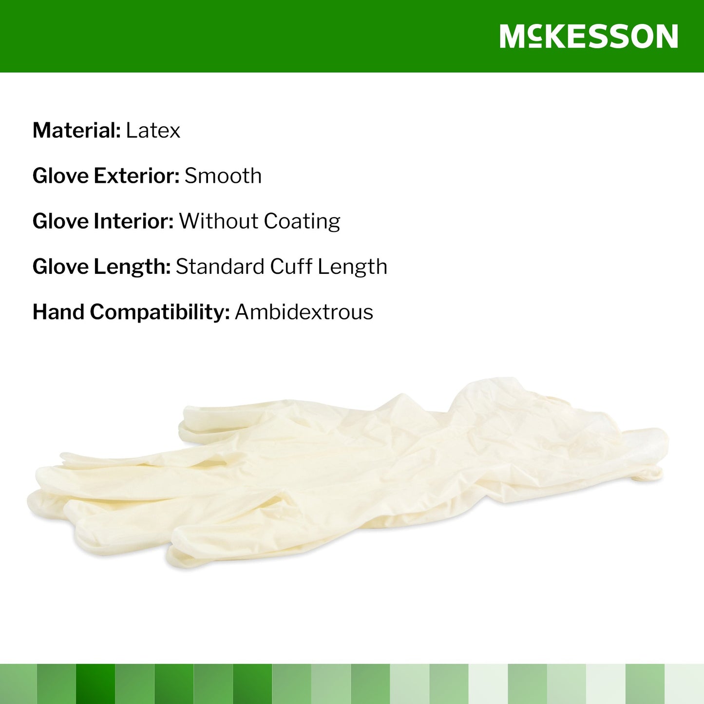 McKesson Confiderm® Exam Glove Small NonSterile Latex Standard Cuff Length Smooth Ivory Not Rated (354435_CS)