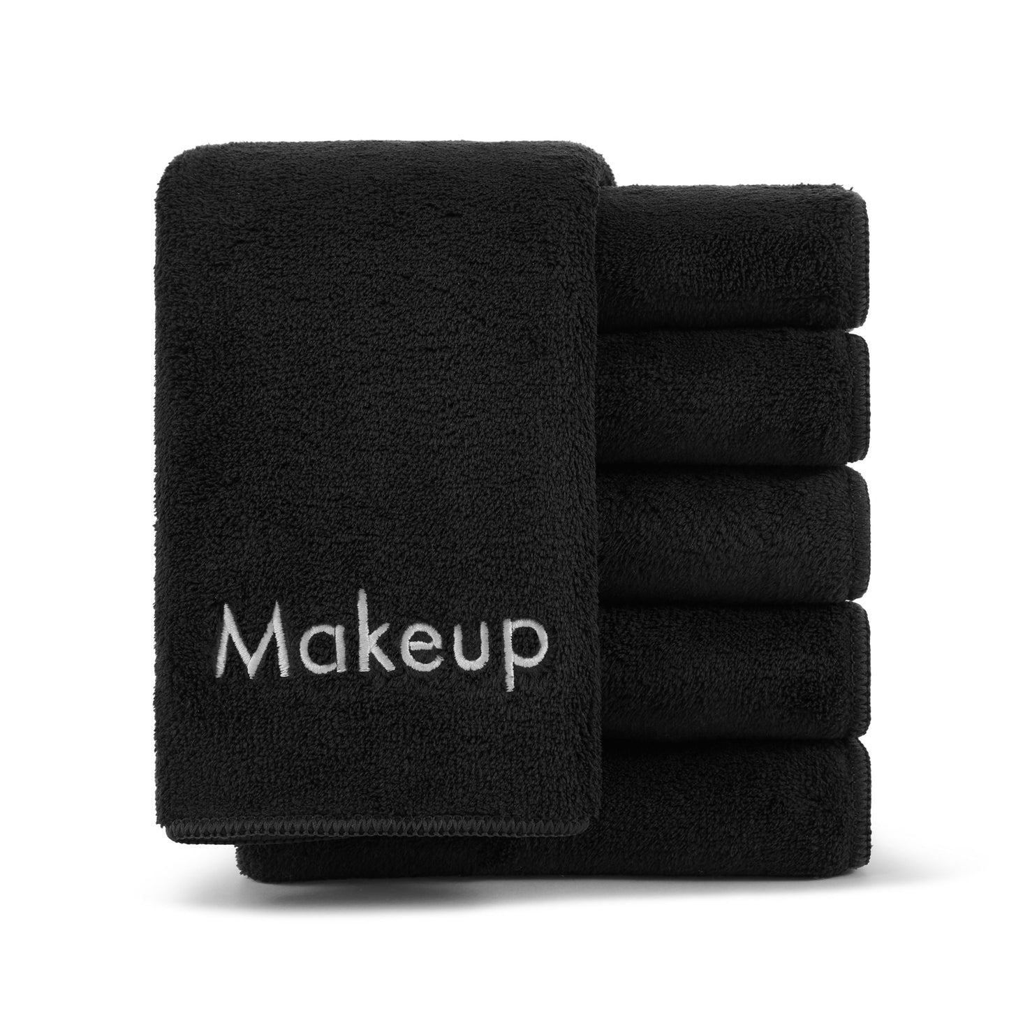 Arkwright Home Bck2U Coral Fleece Makeup Towel 13x13 Black (6/Pack) (PNP-MU-BLACK)