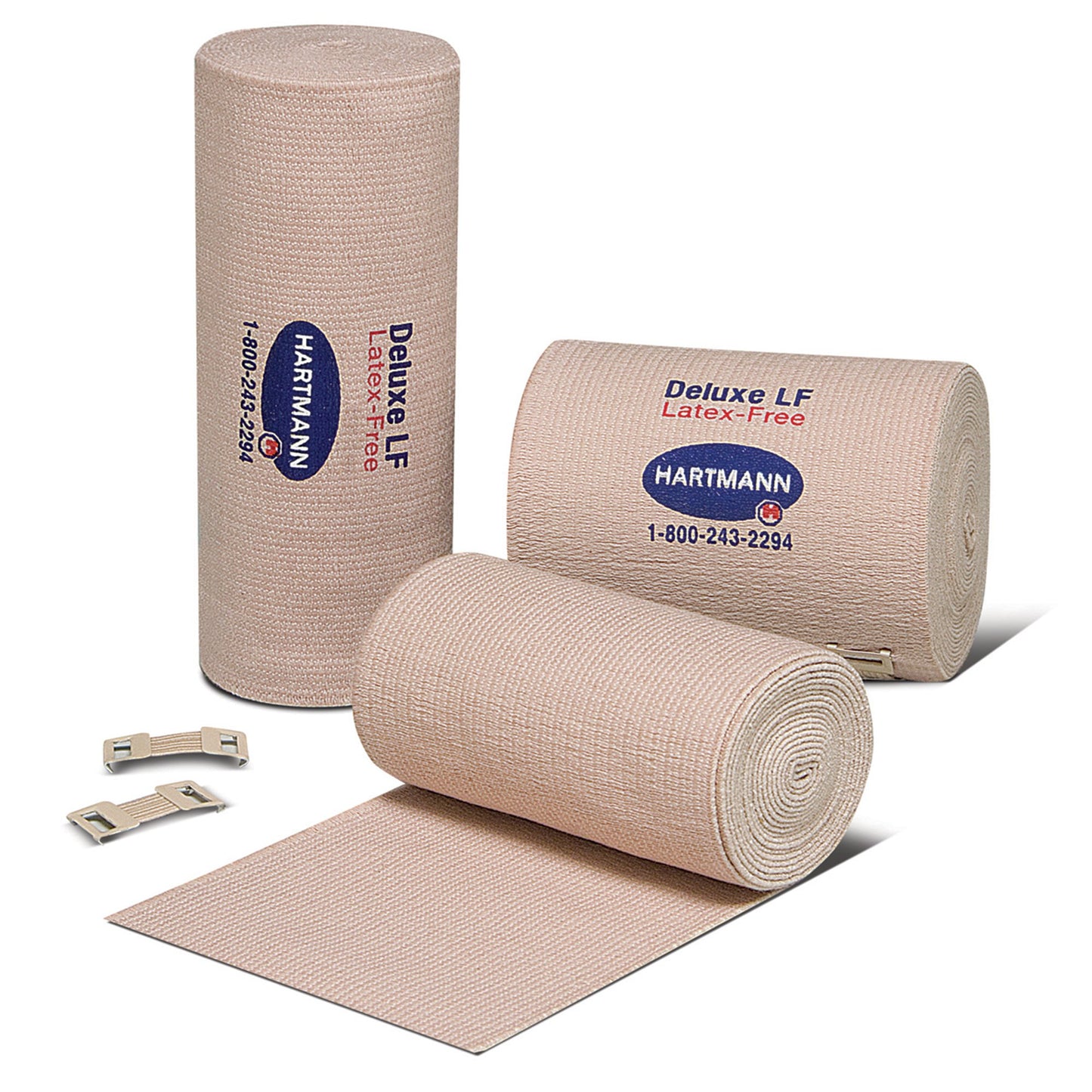 Deluxe® LF® Elastic Bandage 6 Inch X 11 Yard Double Length Clip Detached Closure Tan NonSterile Standard Compression (379890_BX)