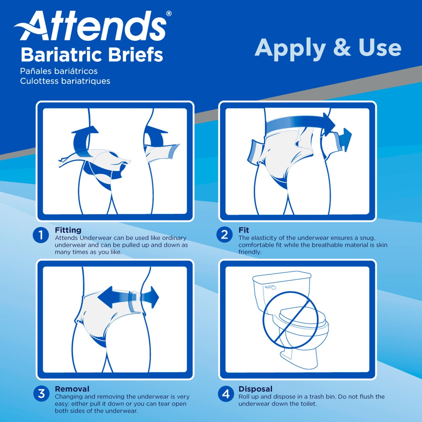 Attends® Bariatric Unisex Adult Incontinence Brief 4X-Large Disposable Heavy Absorbency (955308_CS)