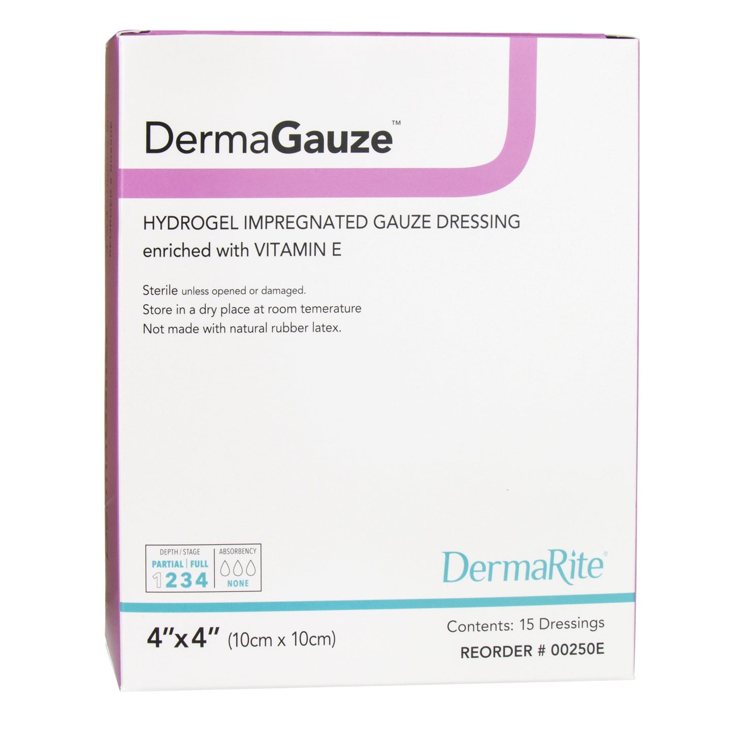 DermaGauze® Hydrogel Wound Dressing Impregnated 4 X 4 Inch Sterile (727081_BX)