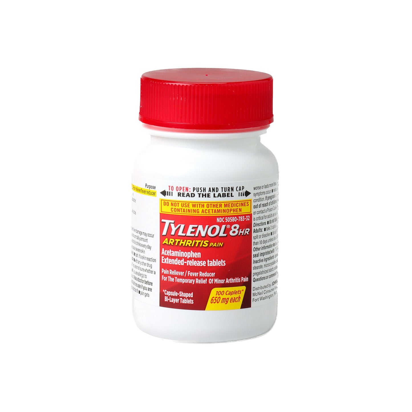 Tylenol® Arthritis Pain Relief 650 mg Strength Acetaminophen Caplet 100 per Bottle (1189607_BT)