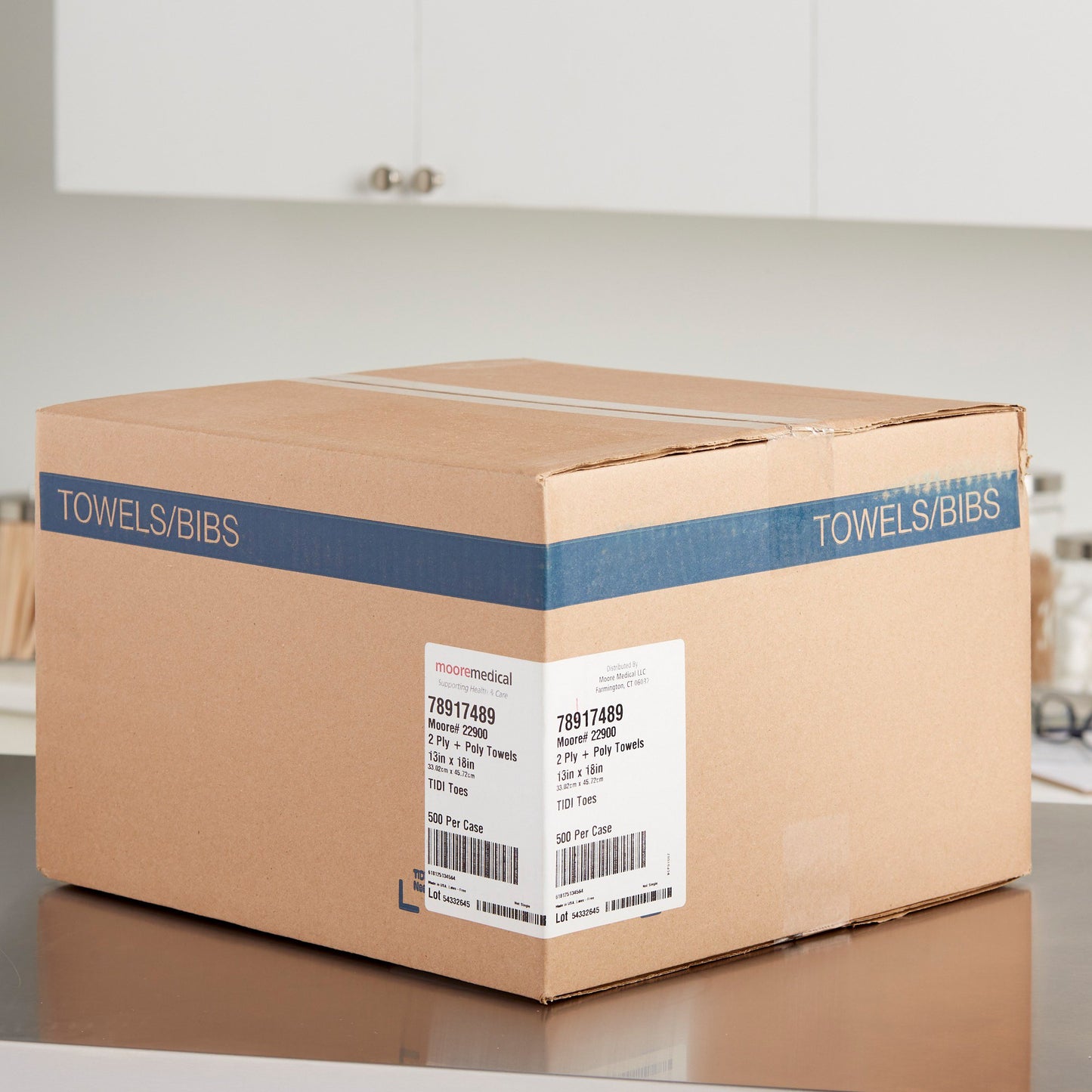 McKesson Procedure Towel 13 W X 18 L Inch White / Blue Cartoon Toes NonSterile (1069097_CS)